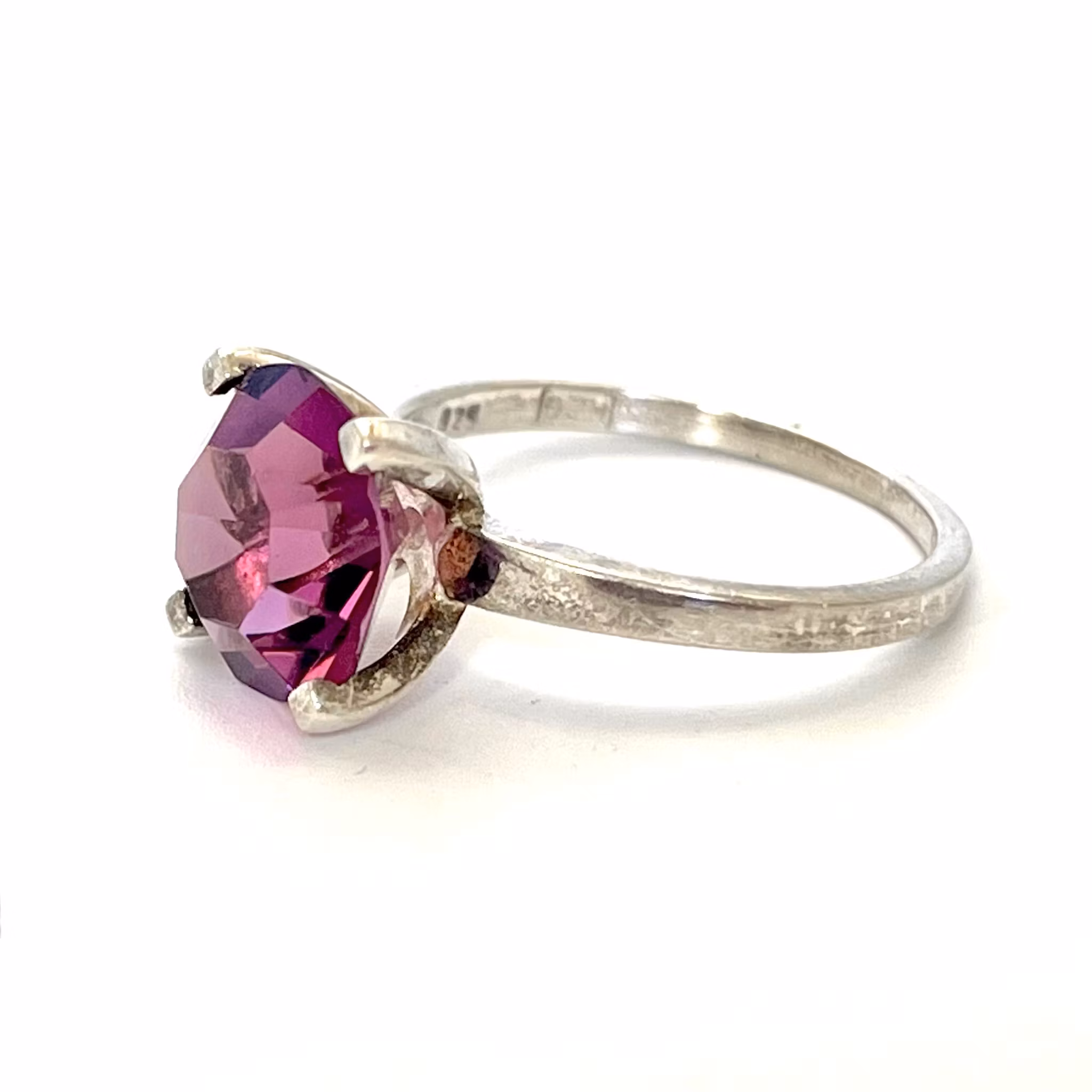 RING, HSG 925er Sterlingsilber, lila Stein