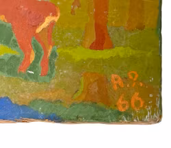 Uidentificeret kunstner, Olie på Pannå, Signeret AP 66