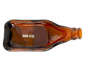 Konstglasflaska Skål/Askfat, Skulpterat glas