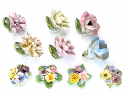 Bordsdekorationer, 10 stycken, porslin blommor