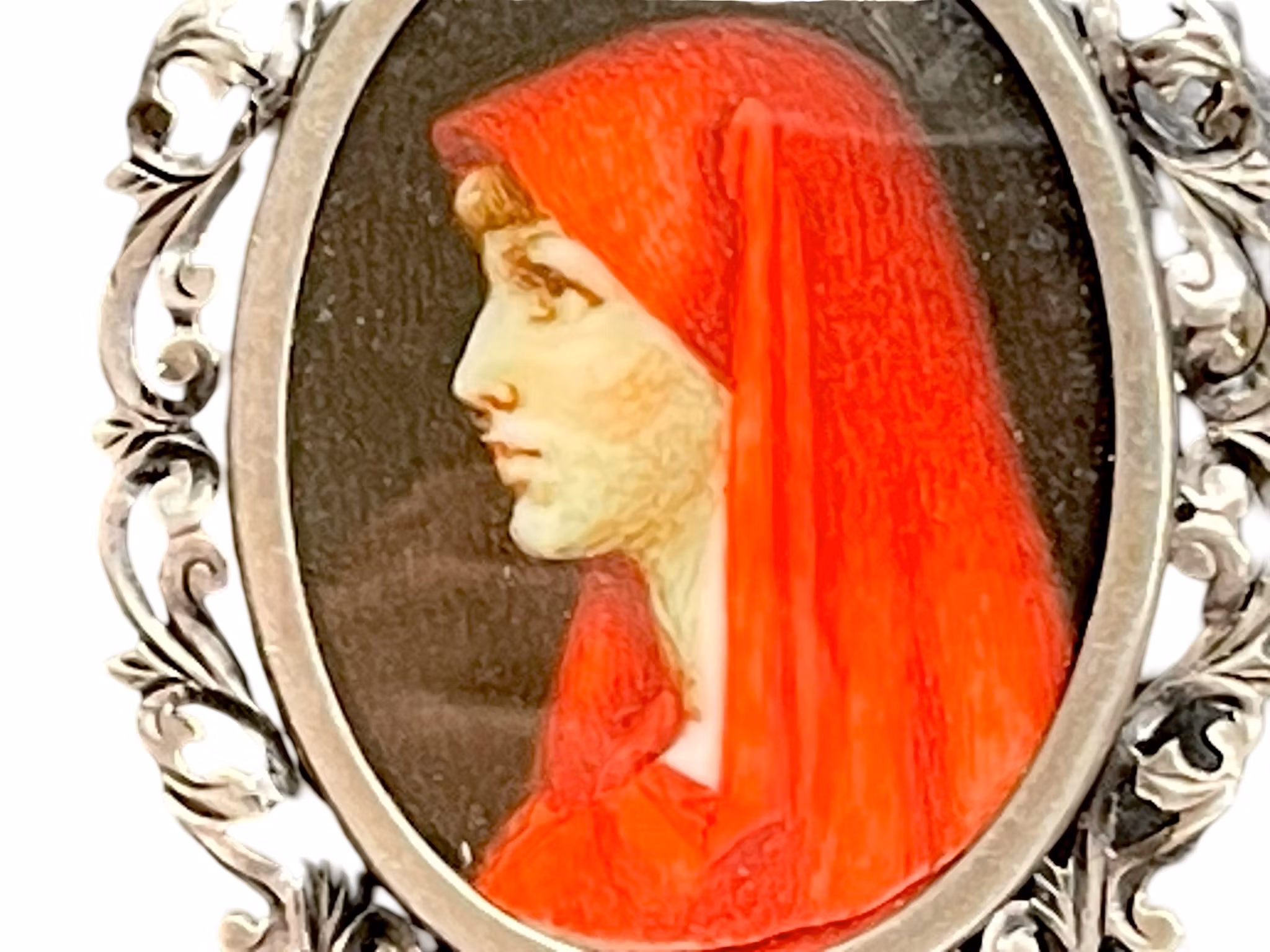 Riipus, Pienoismuotokuva St. Fabiolasta, Scheggi noin 1920 hopea 800