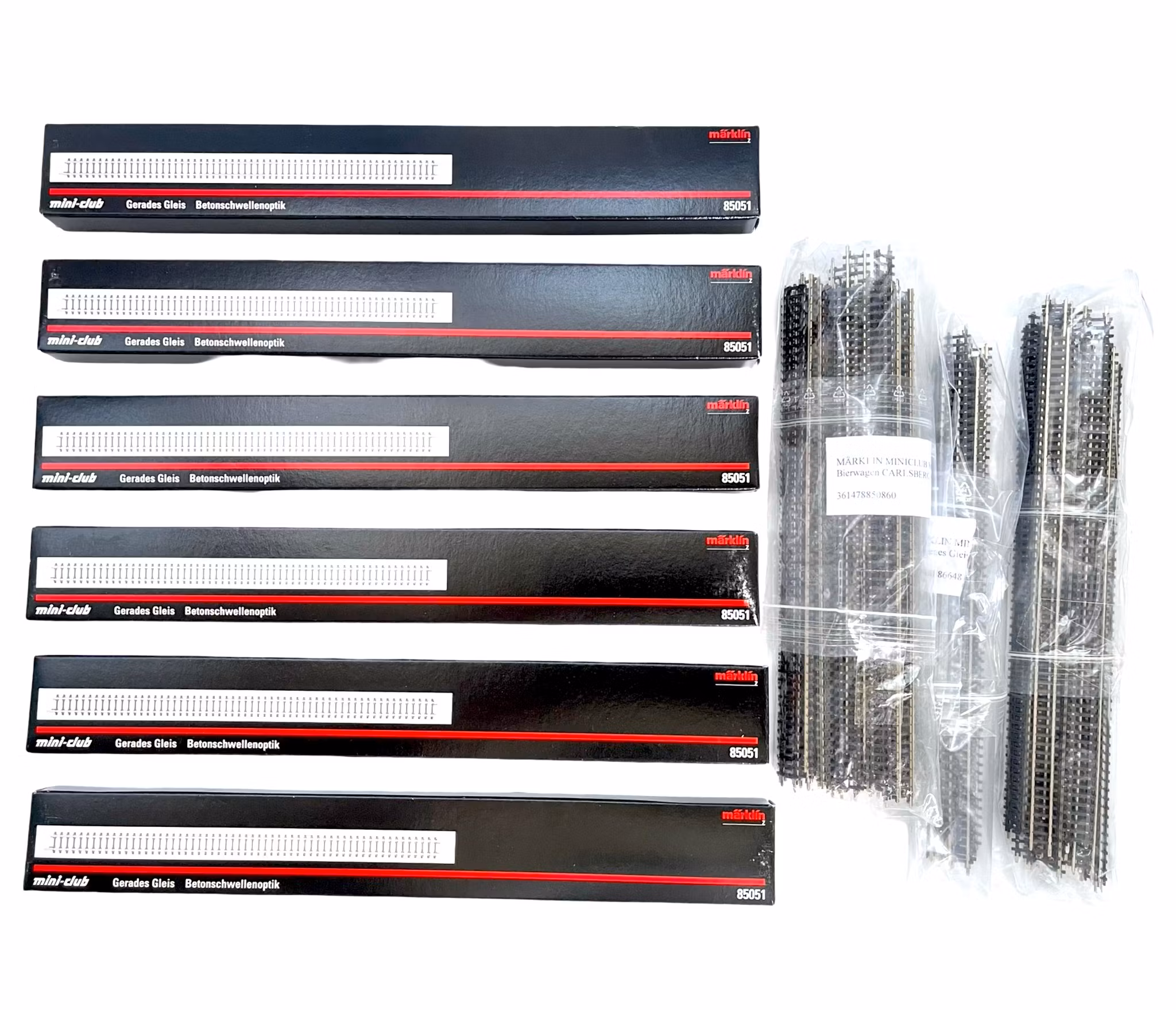 Märklin 85051 Rakt spår, betongslip, 220 mm, Z skala, mer än 120 st