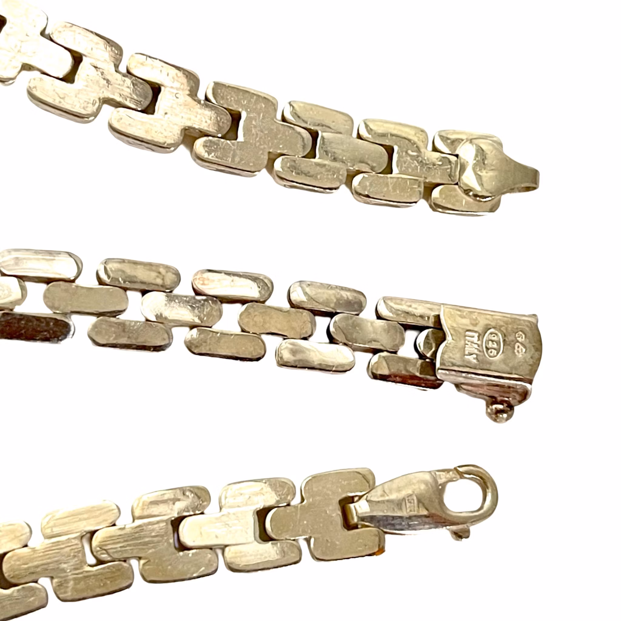 Halsband med Armband silver 925 tre rader, Italy