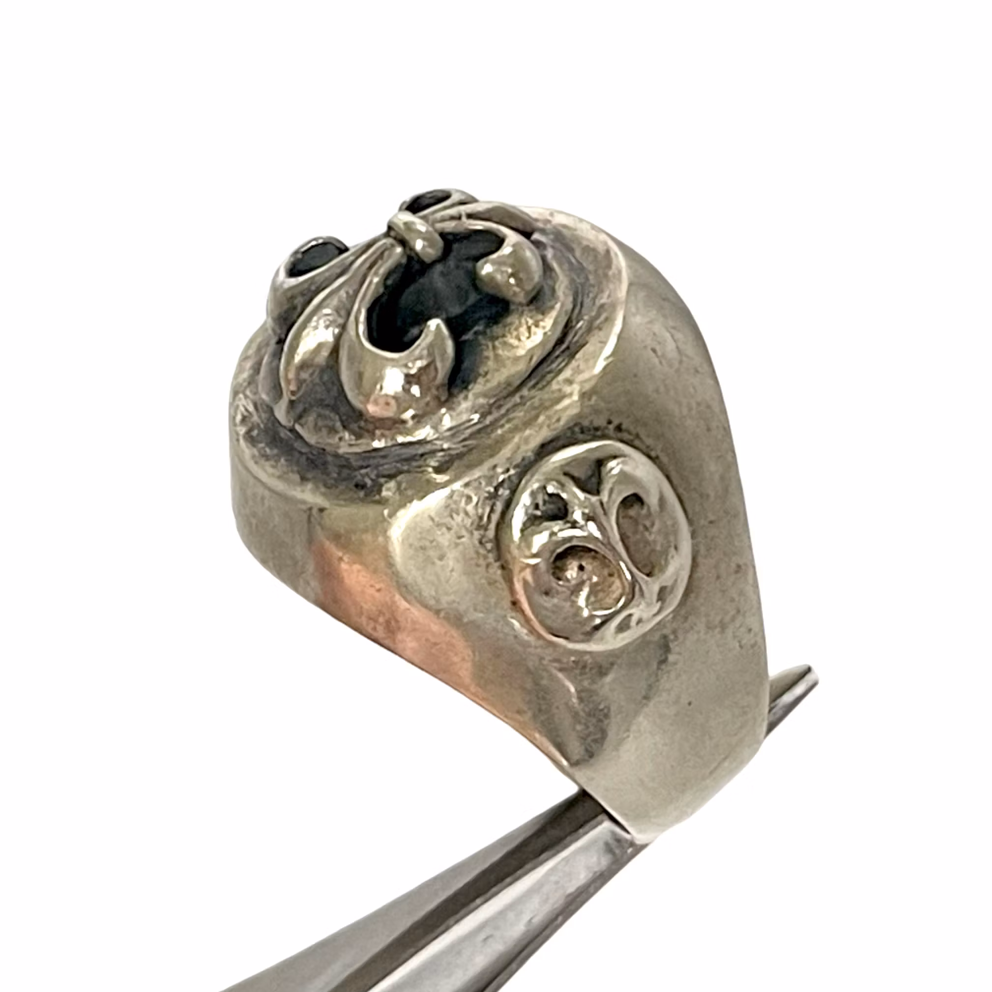 Signetring Fleur de Lys, lilja blomma 925 sterling silver