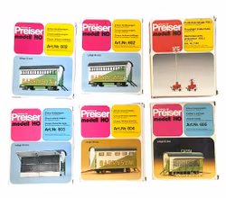 6 pezzi, modello Preiser HO 602, 603, 604, 605, 1148