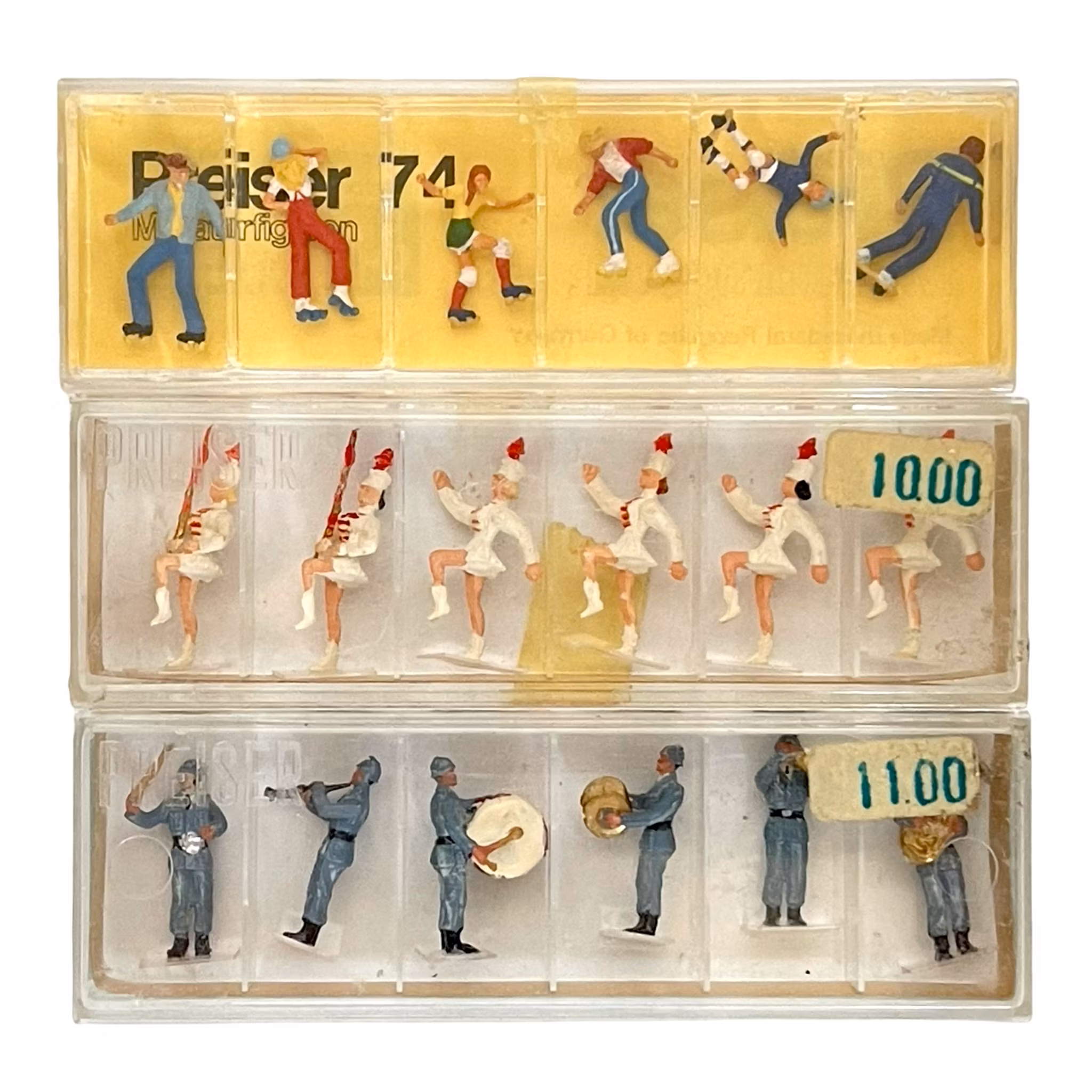 11 kpl, Preiser ja Fleischmann pienoishahmot HO