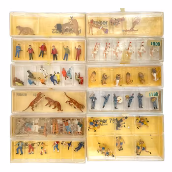 11 st, Preiser och Fleischmann miniatyr figurer HO