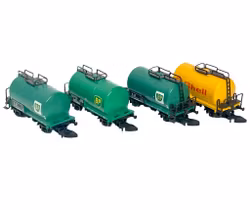 4 st, Märklin Z Mini-Club, BP & Shell Tank vagnar
