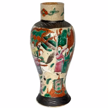 Antik Kinesisk porslin vas, signerad