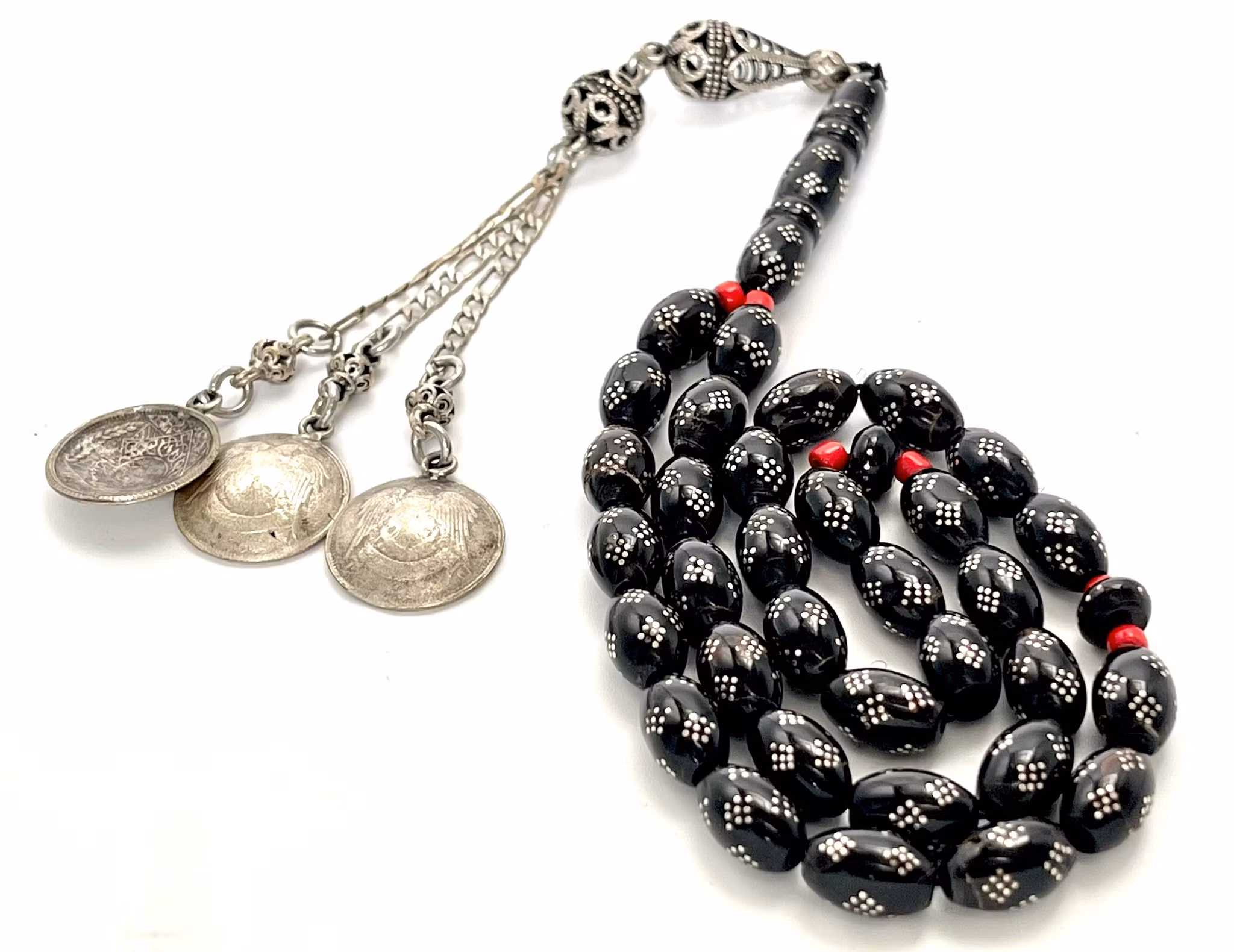 Old Yisser rosary 33 beads with silver