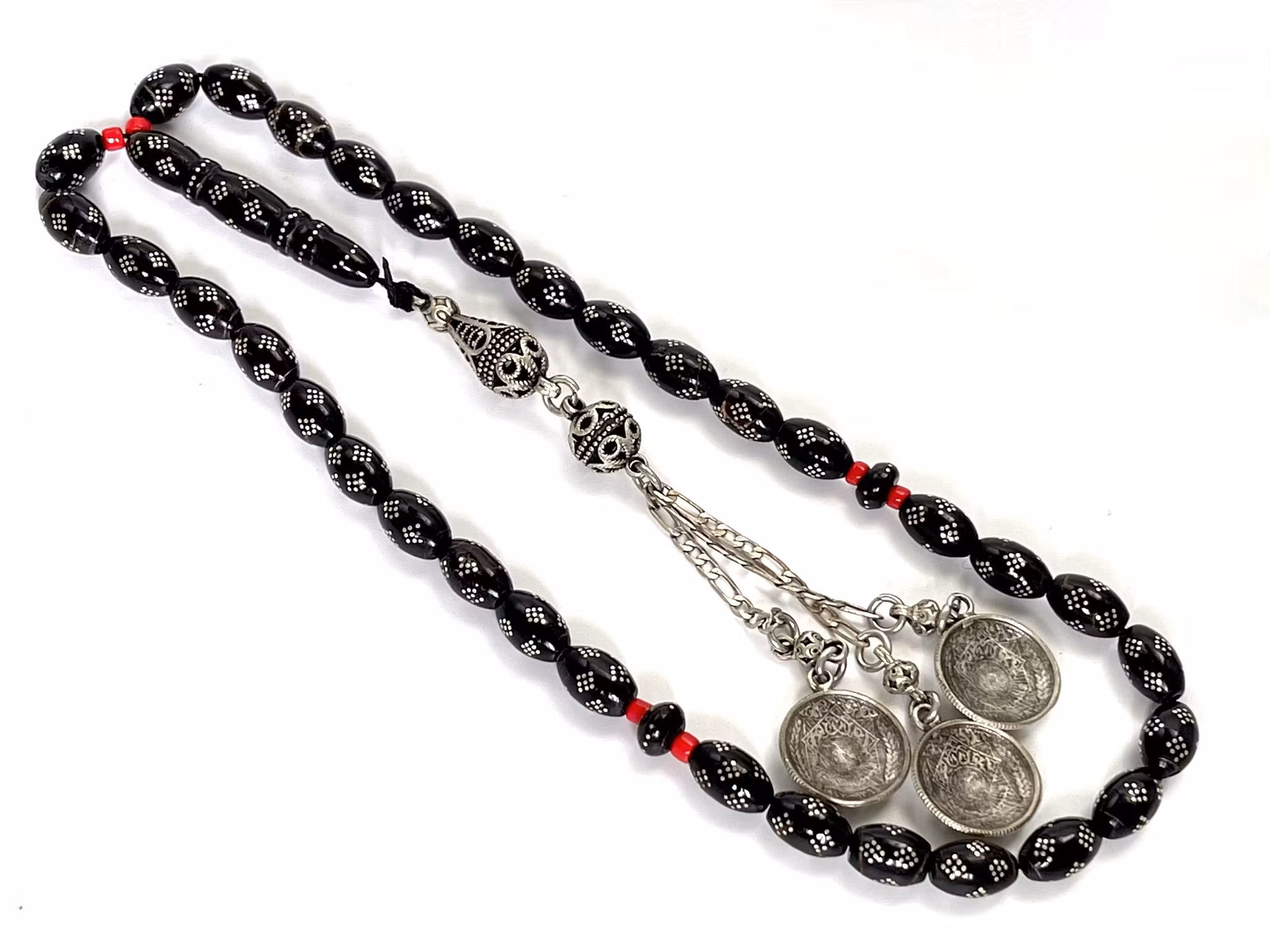 Old Yisser rosary 33 beads with silver