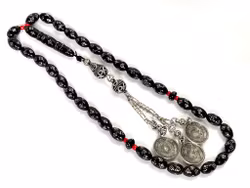 Gammal Yisser radband 33 pärlor med silver