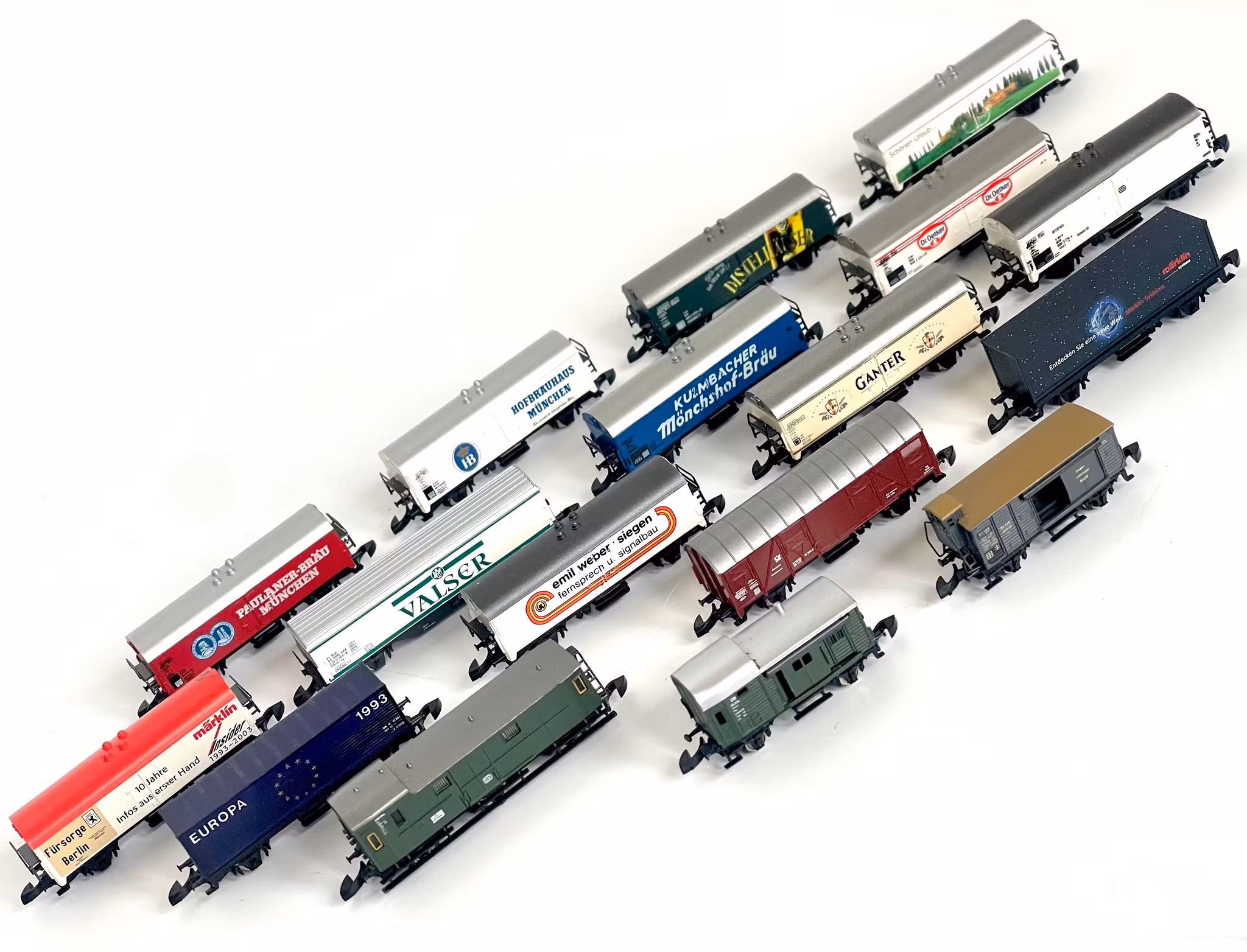 Märklin Z Mini-Club, 17 modelos de vagones de tren