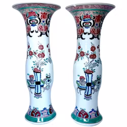 2 pcs, Chinese porcelain vases, Qing Dynasty 1644-1912