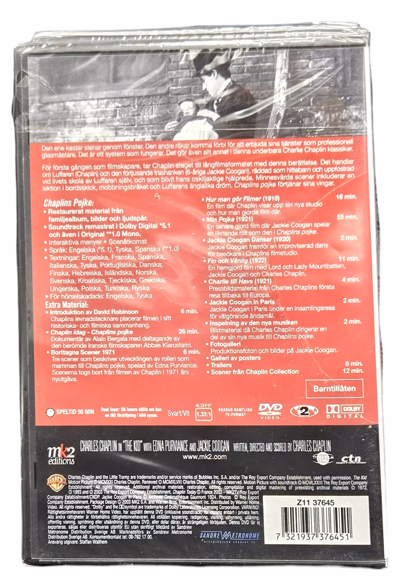 Chaplin-samlingen, Chaplins dreng, DVD NY