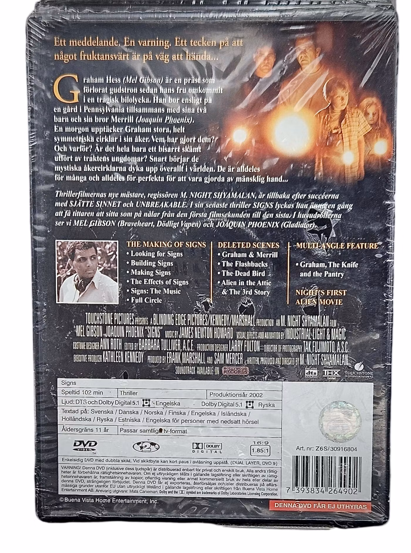 Mel Gibson, Signes, DVD NOUVEAU