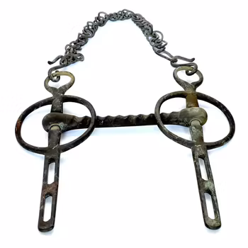 Antik Liverpool häst driving Rigid Bit, smide