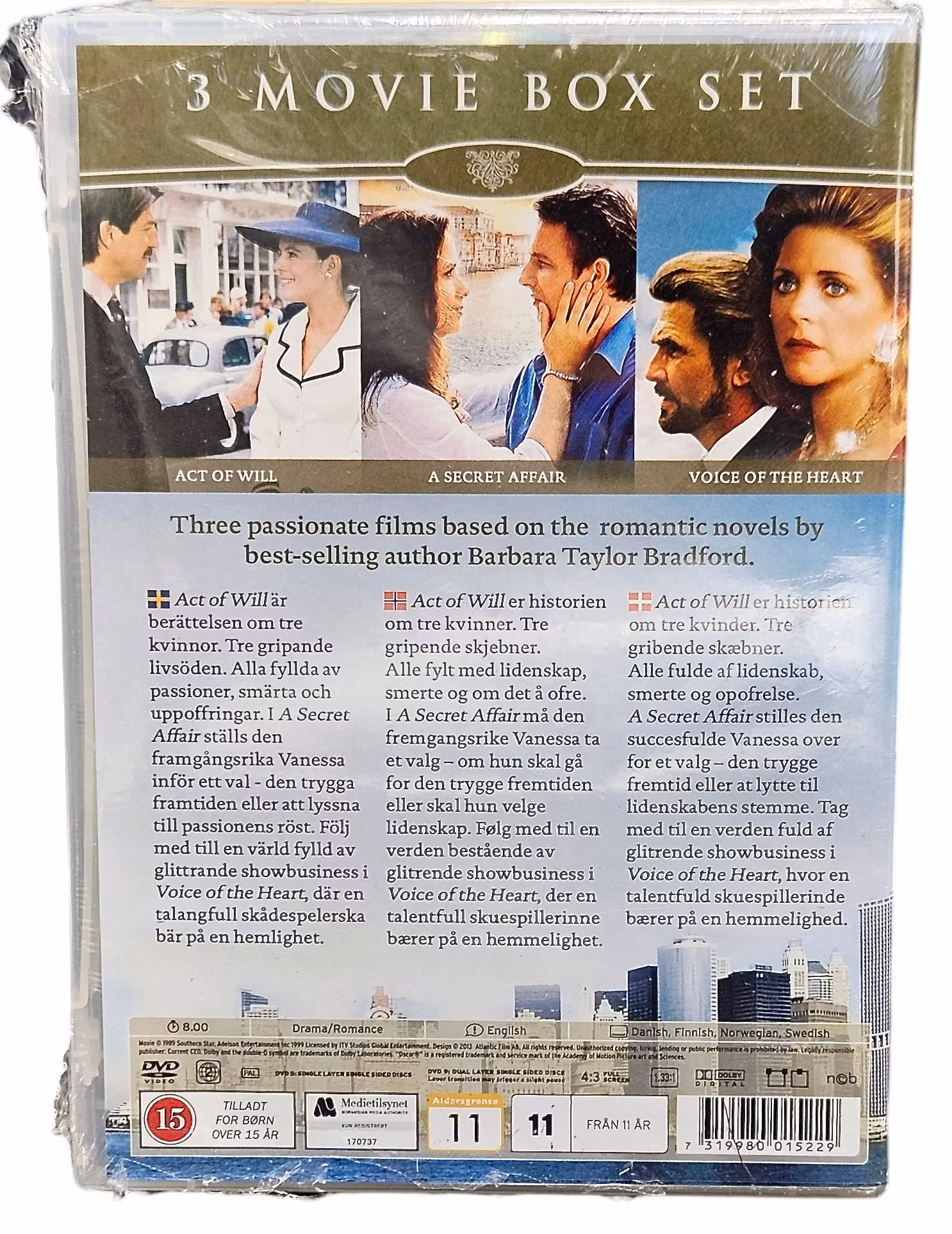 Barbara Taylor Bradford, coffret 3 films, DVD NOUVEAU