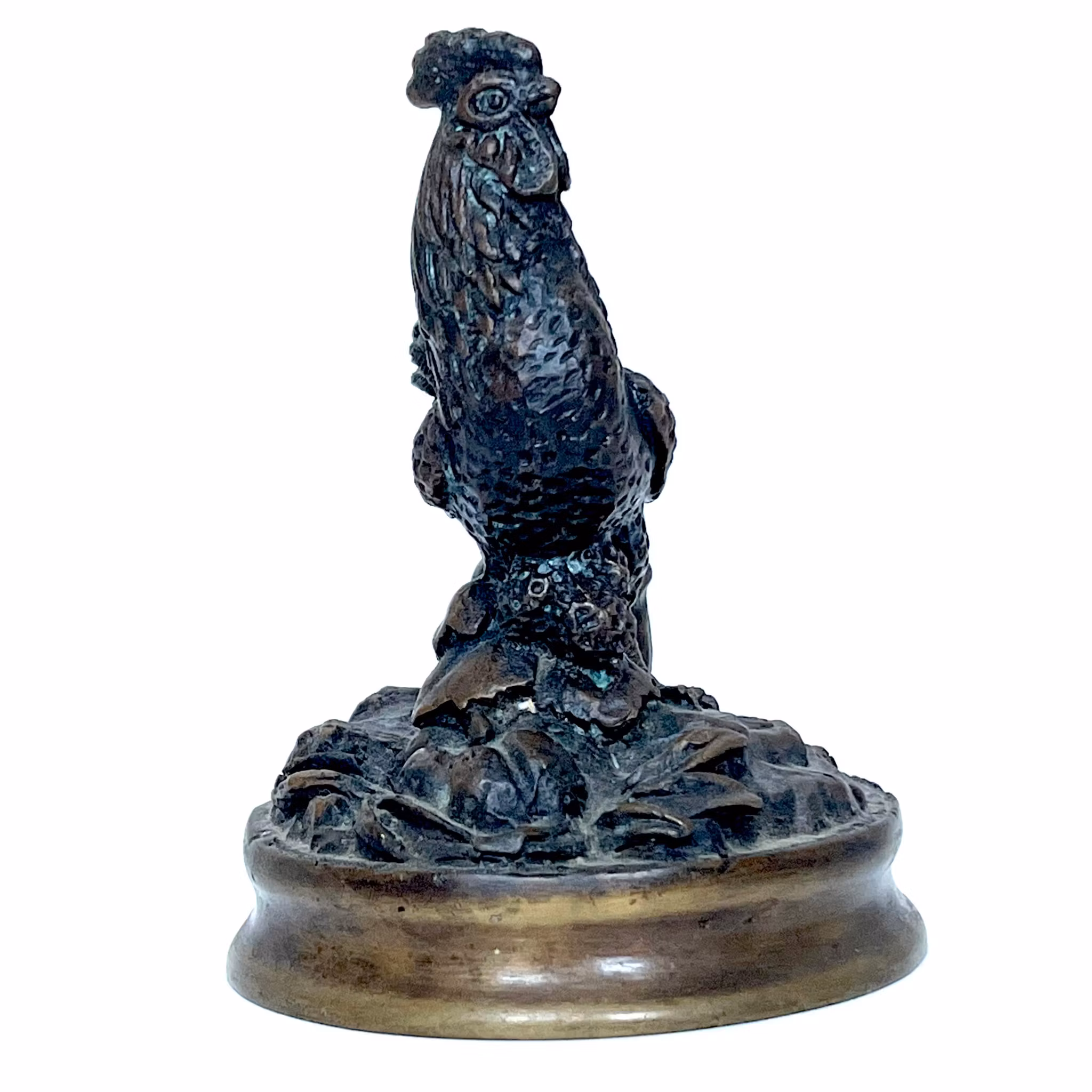 Pierre-Jules Mene (Frankrike, 1810-1879) Tupp brons skulptur