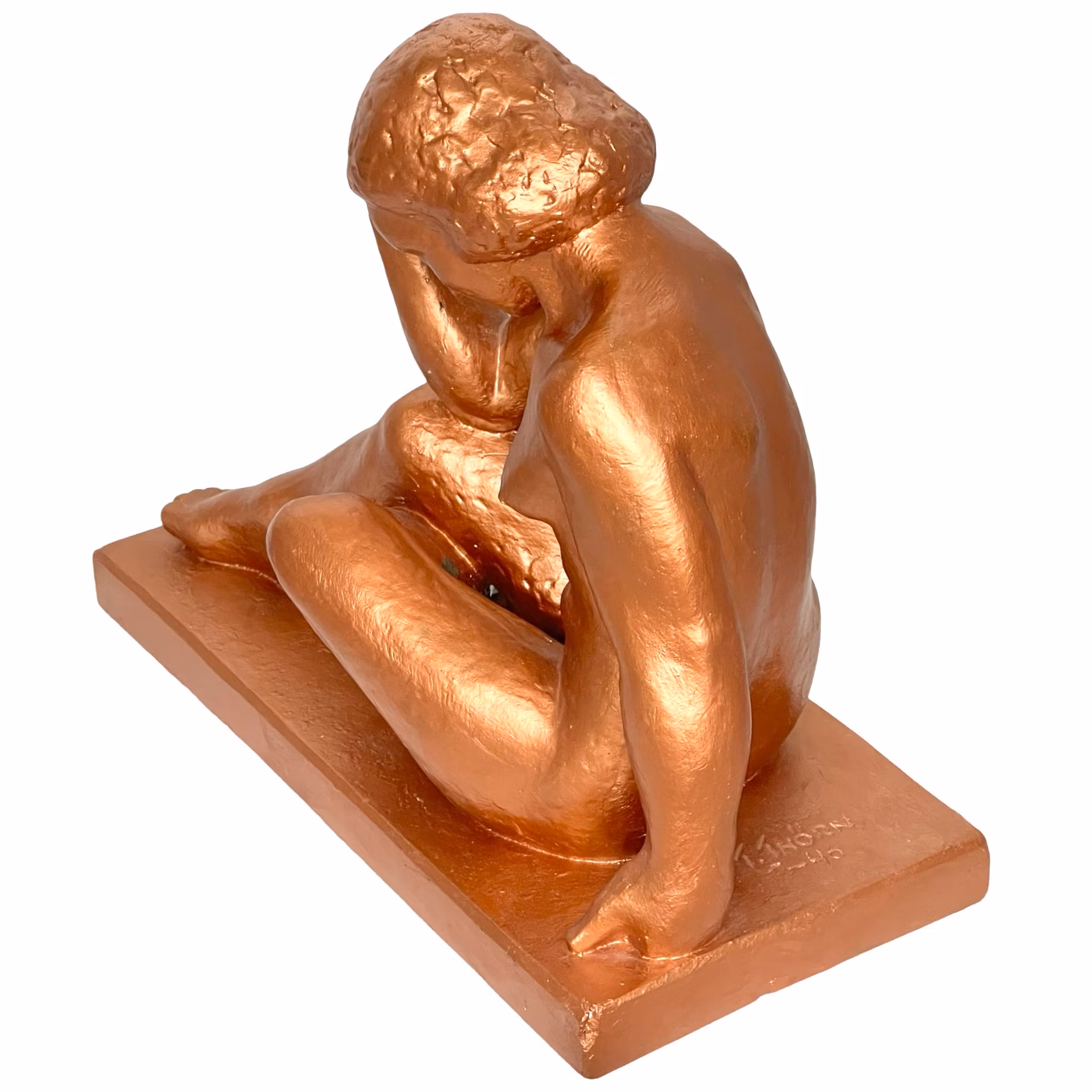 Thure Thörn (Sverige, 1918-2005) Skulptur, gips, Sittande kvinna, signerad T Thörn, daterad -46