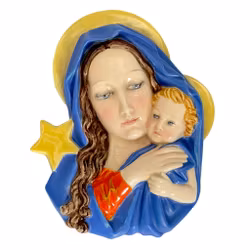 Vintage väggrelief ansikte Madonna jugend art deco Wien Keramos