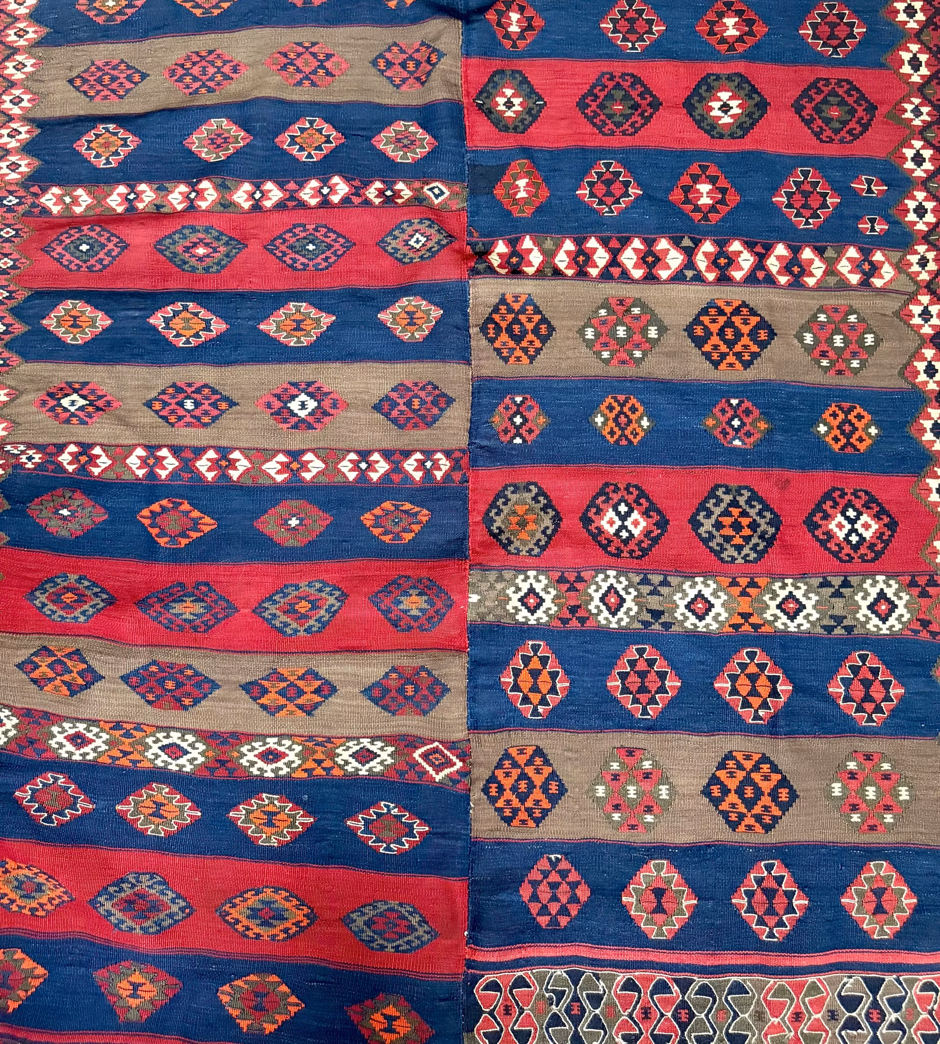 Antiker Orientteppich, Kelim, Wolle und Kräuterfarbe, ca. 230x160 cm