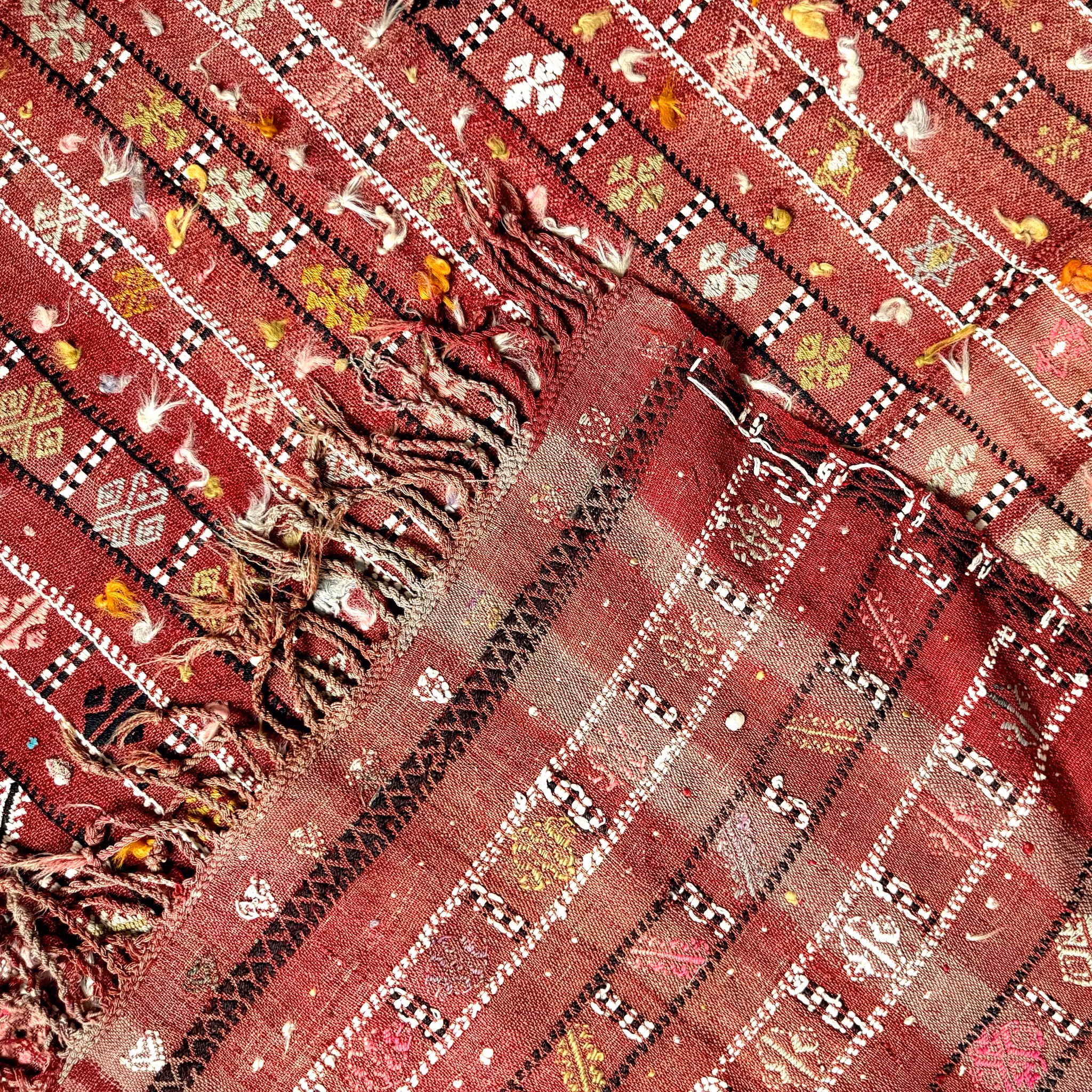 Antico kilim nomade turco dell'Anatolia dell'Anatolia, lana e tintura a base di erbe