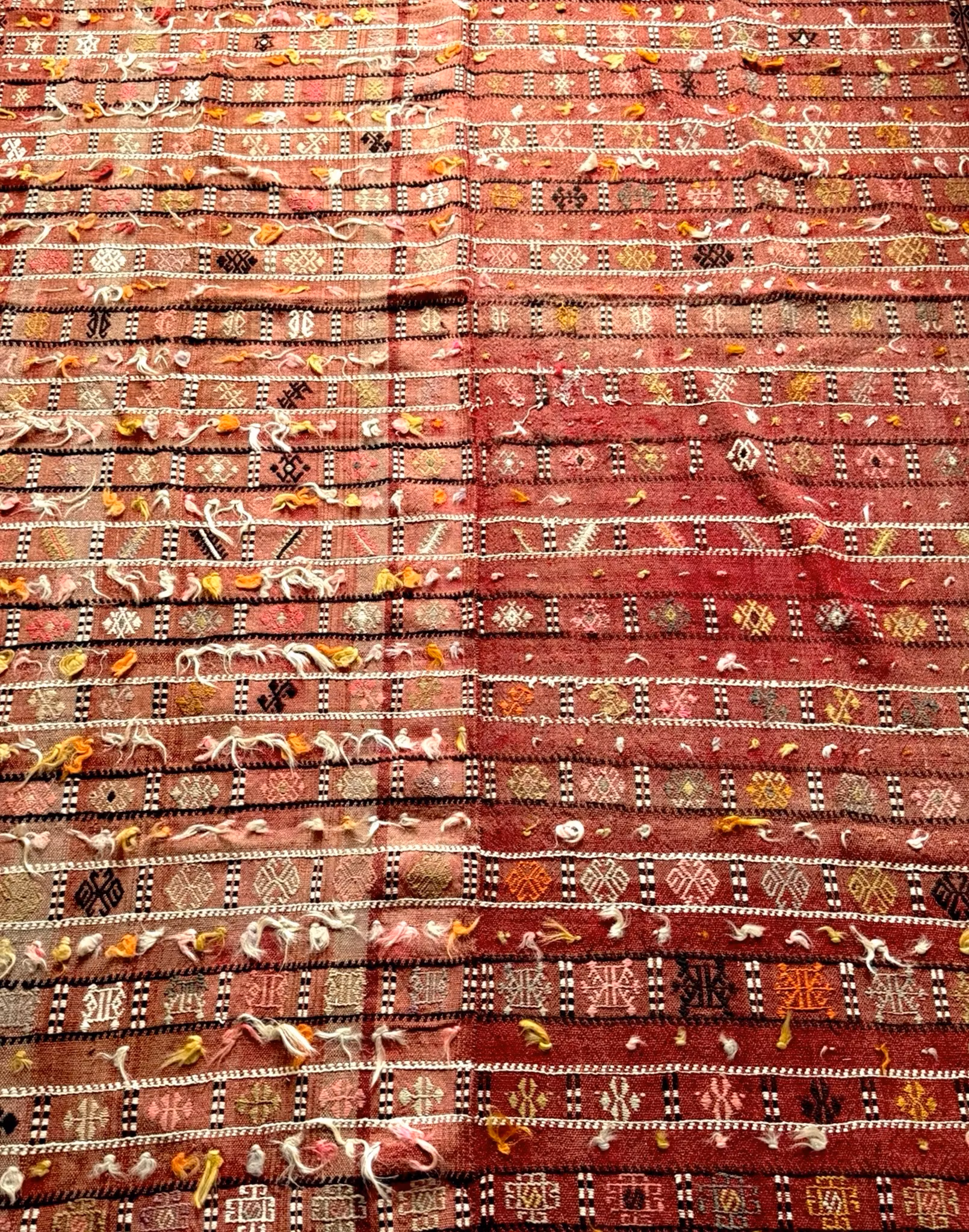 Antico kilim nomade turco dell'Anatolia dell'Anatolia, lana e tintura a base di erbe