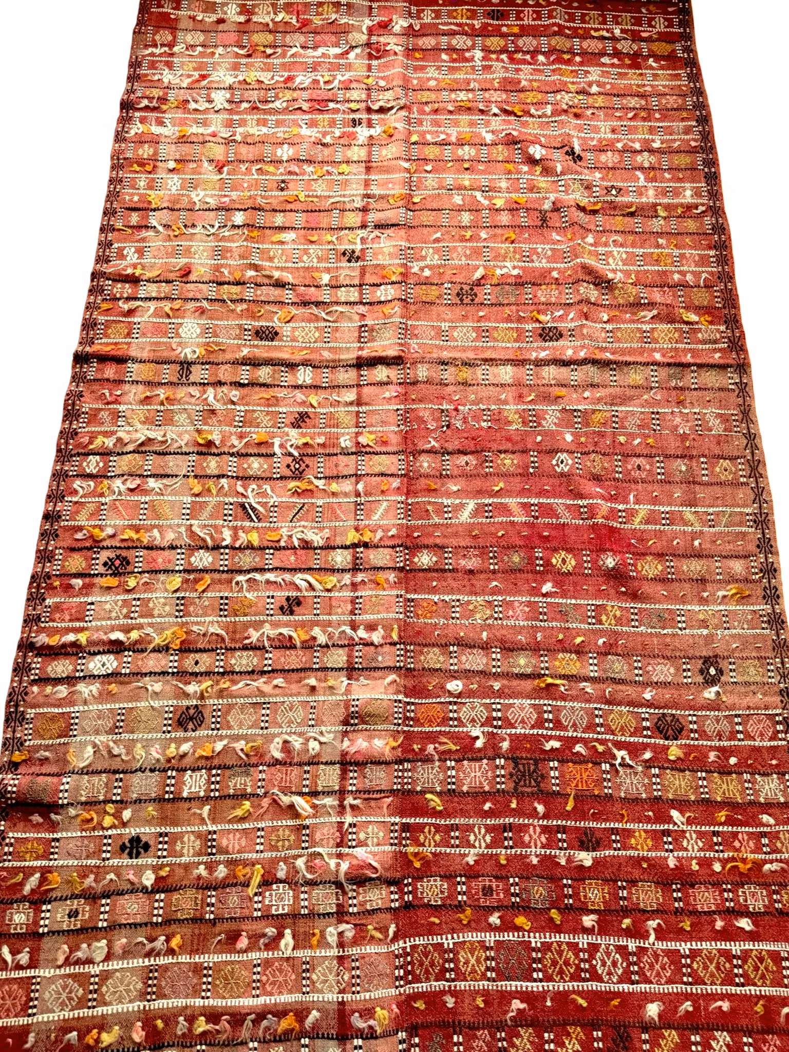 Antico kilim nomade turco dell'Anatolia dell'Anatolia, lana e tintura a base di erbe