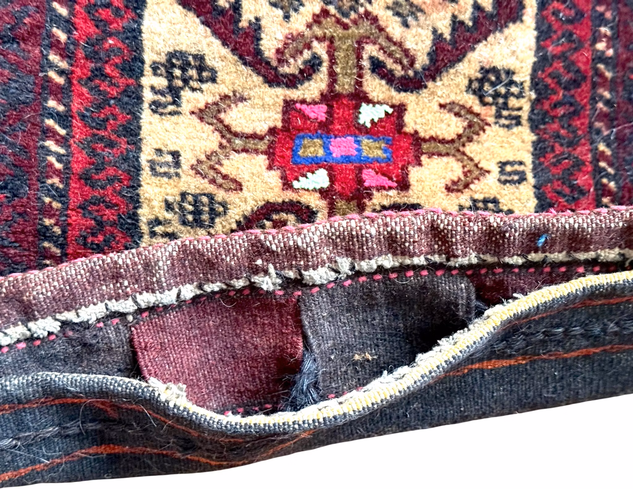 Antik orientalsk håndknyttet taske