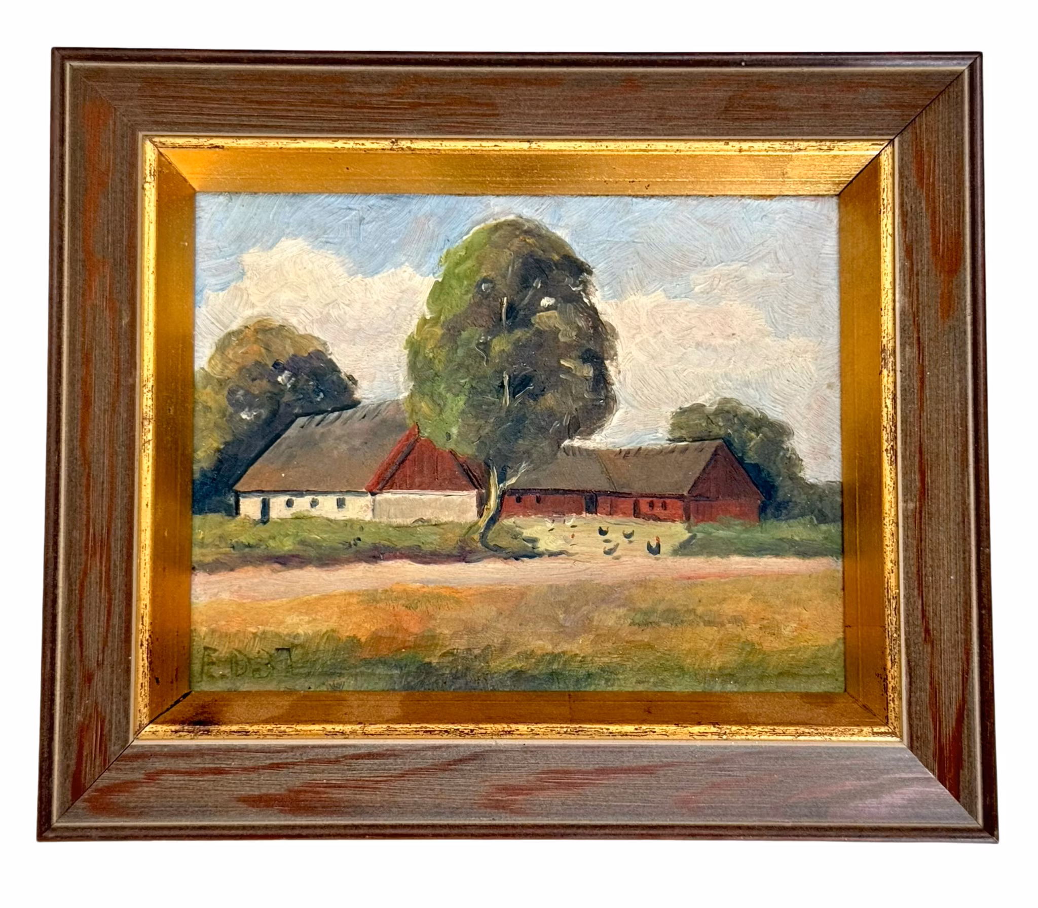 4 st, Relief, Olja på trä, signerad E.D. -37