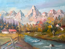 Tuntematon taiteilija, Öljy levylle, Signeerattu -57