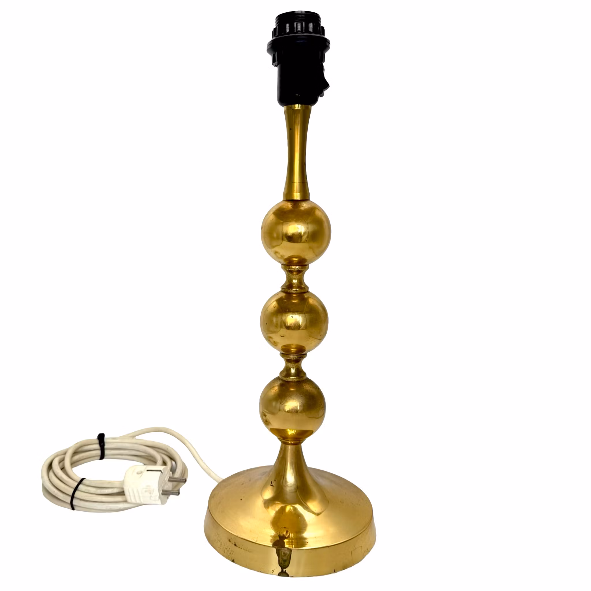 Tischlampe, Retro, Vintage, 60er/70er Jahre Kugellampe aus Messing, 48 cm