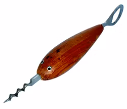 Figur-Korkenzieher und Flaschenöffner aus Teakholz, Dänemark