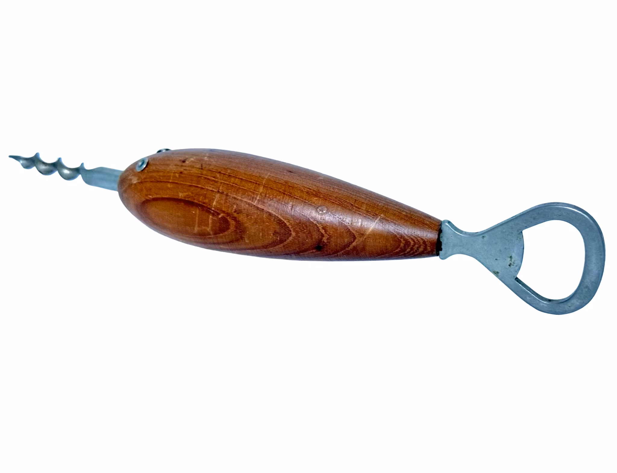 Figurin korkskruv och flasköppnare i teak, Danmark