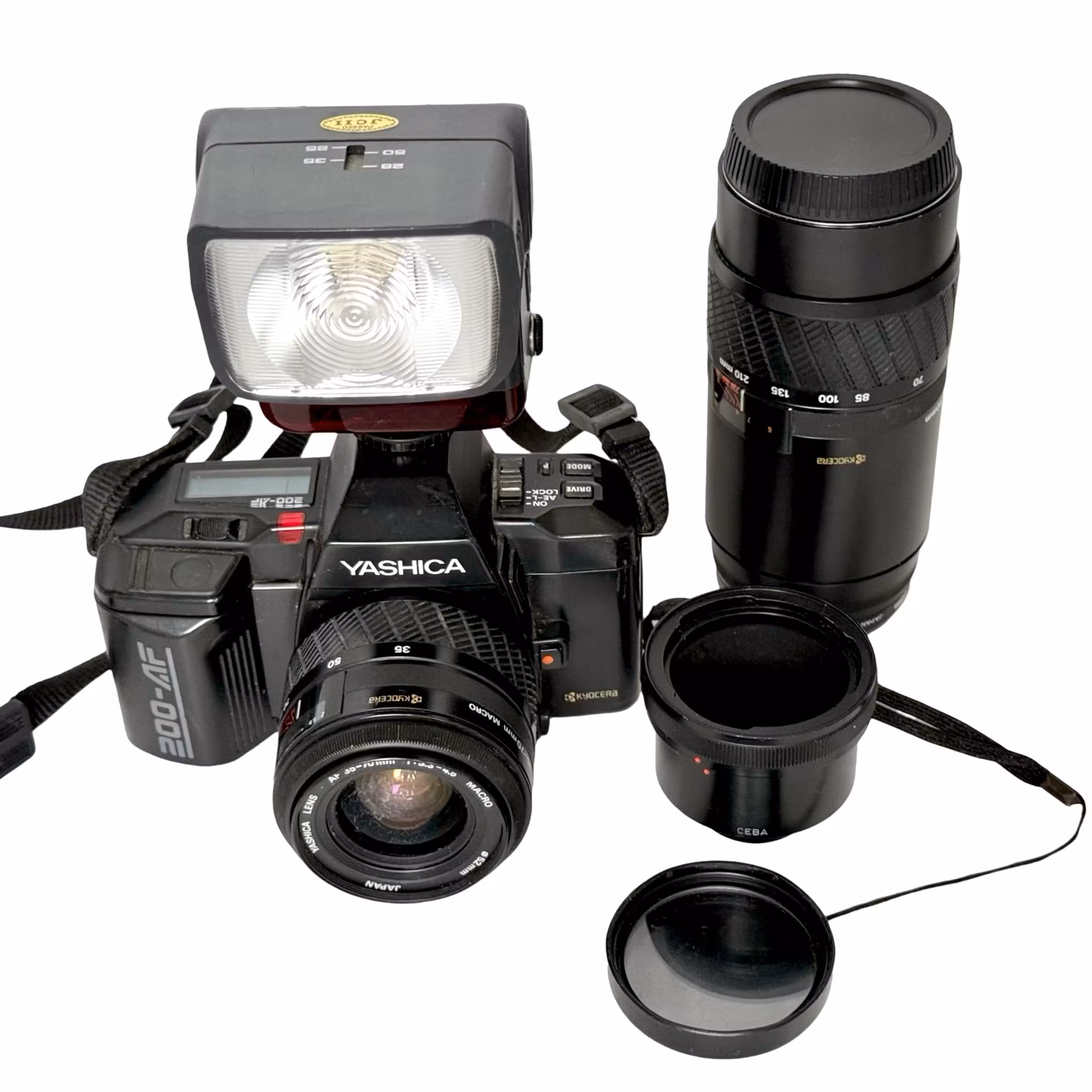 Fotocamera Kyocera Yashica con accessori