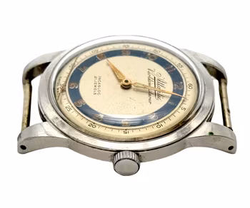 ATLANTIC, Världsmästarur 84893, 21 Jewels Herr armbandsur med blå ring, 36 mm