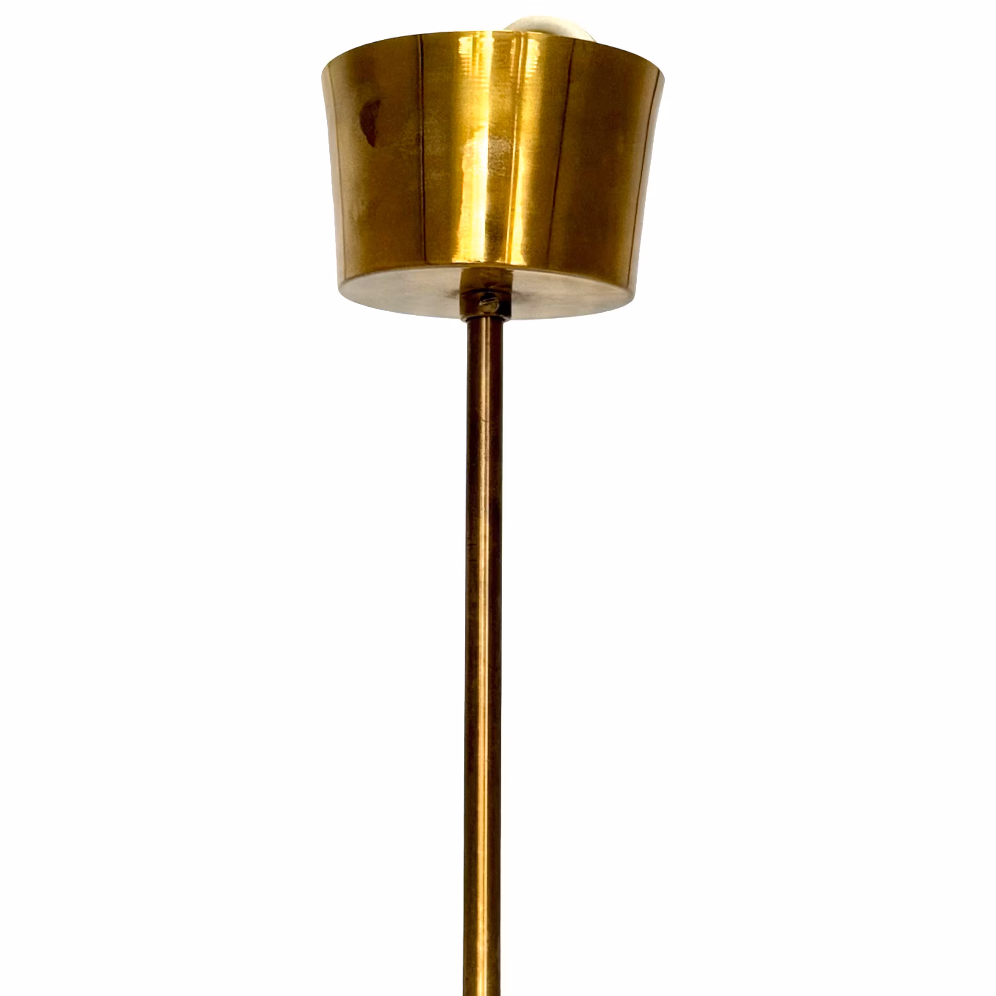 CARL FAGERLUND. Taklampa, glas och mässing, Orrefors, 1900-talets mitt.