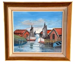 Stig Verner, huile sur panneau, signée