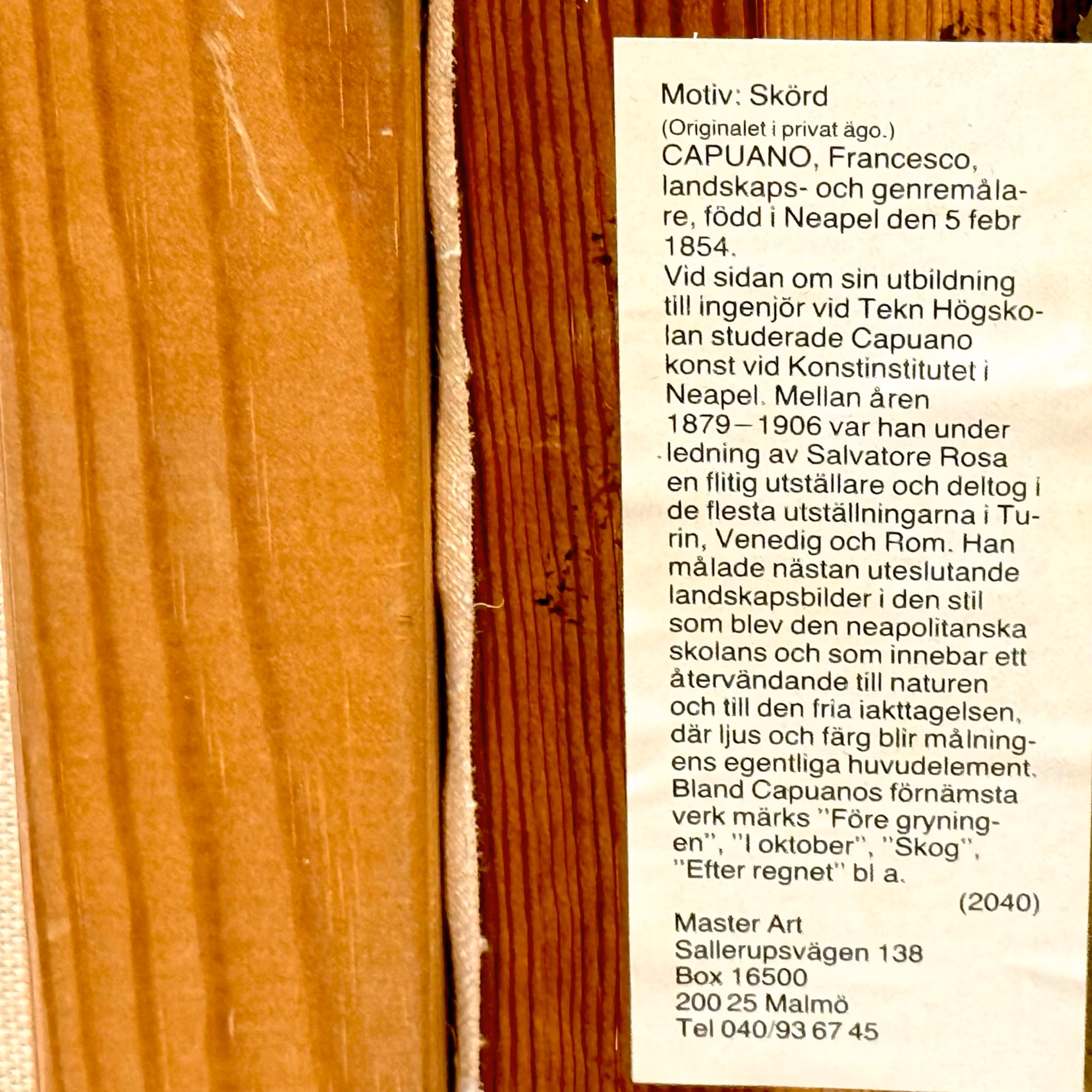 Oljetrykk, "Harvest", Francesco Capuano, Italia