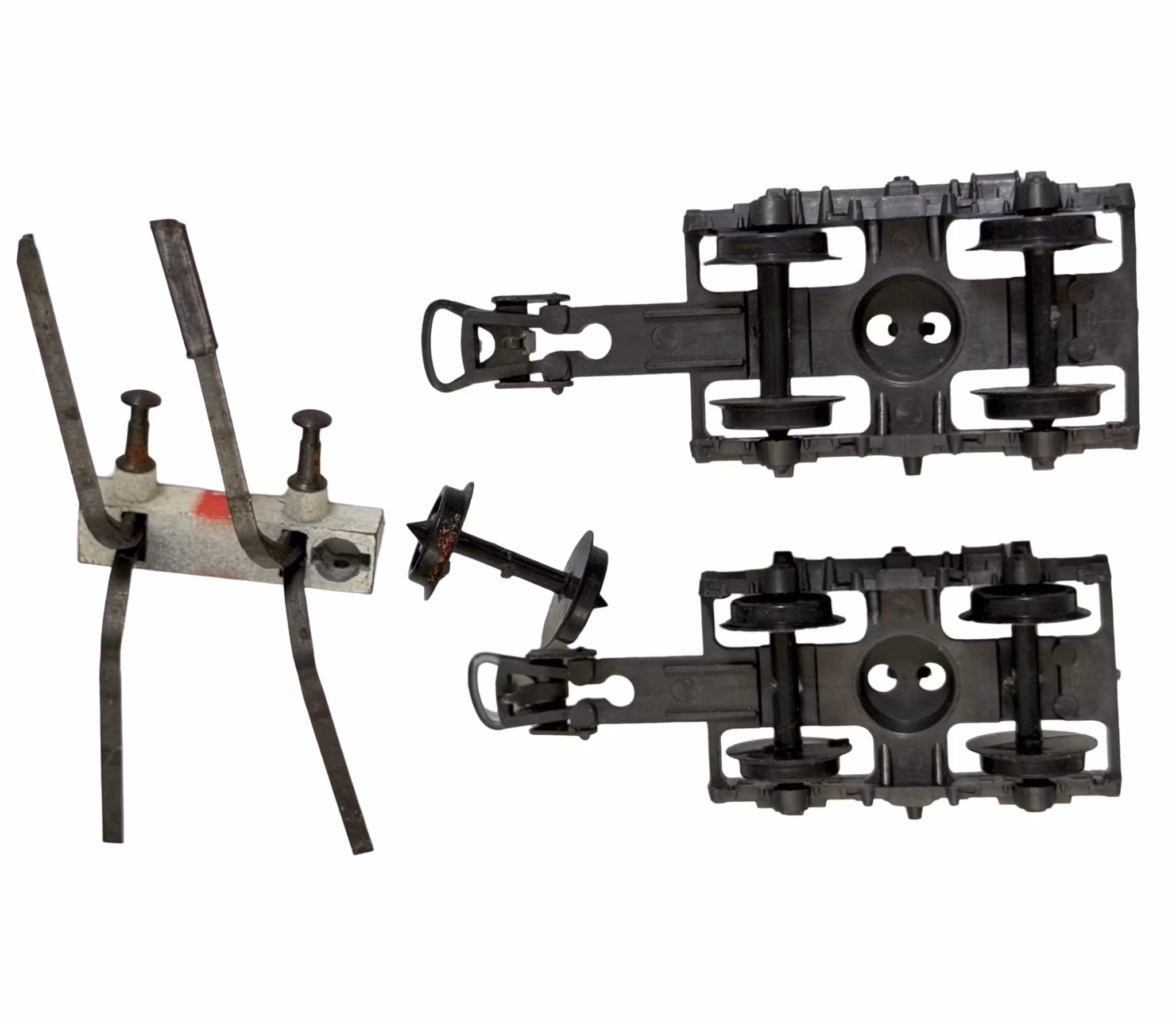 HO skala Modell tågvagnar med räls m.m.