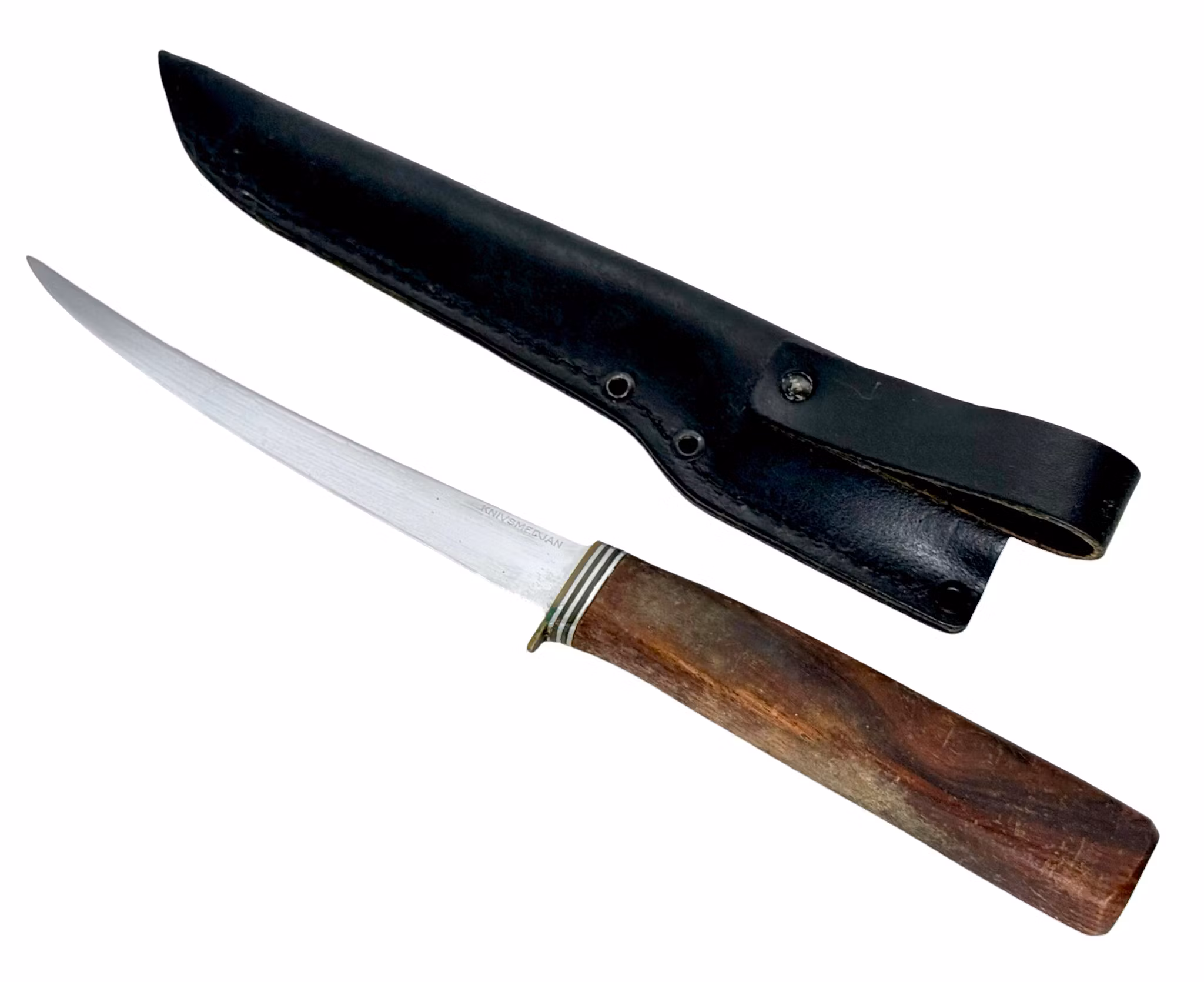 Vintage J. A. Hellberg, Knivsmedjan Eskilstuna, Fiskfilékniv med läderfodral, Sverige