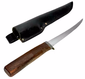 Vintage J. A. Hellberg, Knivsmedjan Eskilstuna, Fiskfilékniv med läderfodral, Sverige