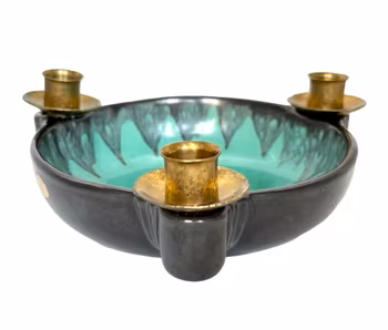 Harald Östergren, Adventsljusstake/skål, keramik, Upsala Ekeby