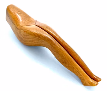 Trä nötknäppare, kvinnans ben, retro vintage design