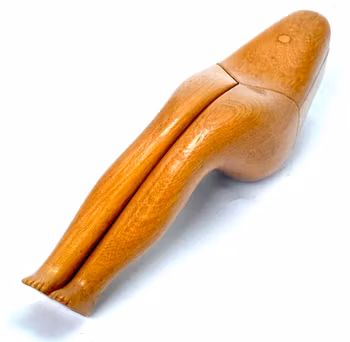 Trä nötknäppare, kvinnans ben, retro vintage design