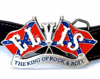 Elvis Presley bältesspänne Emaljerad King Of Rock And Roll Flagga