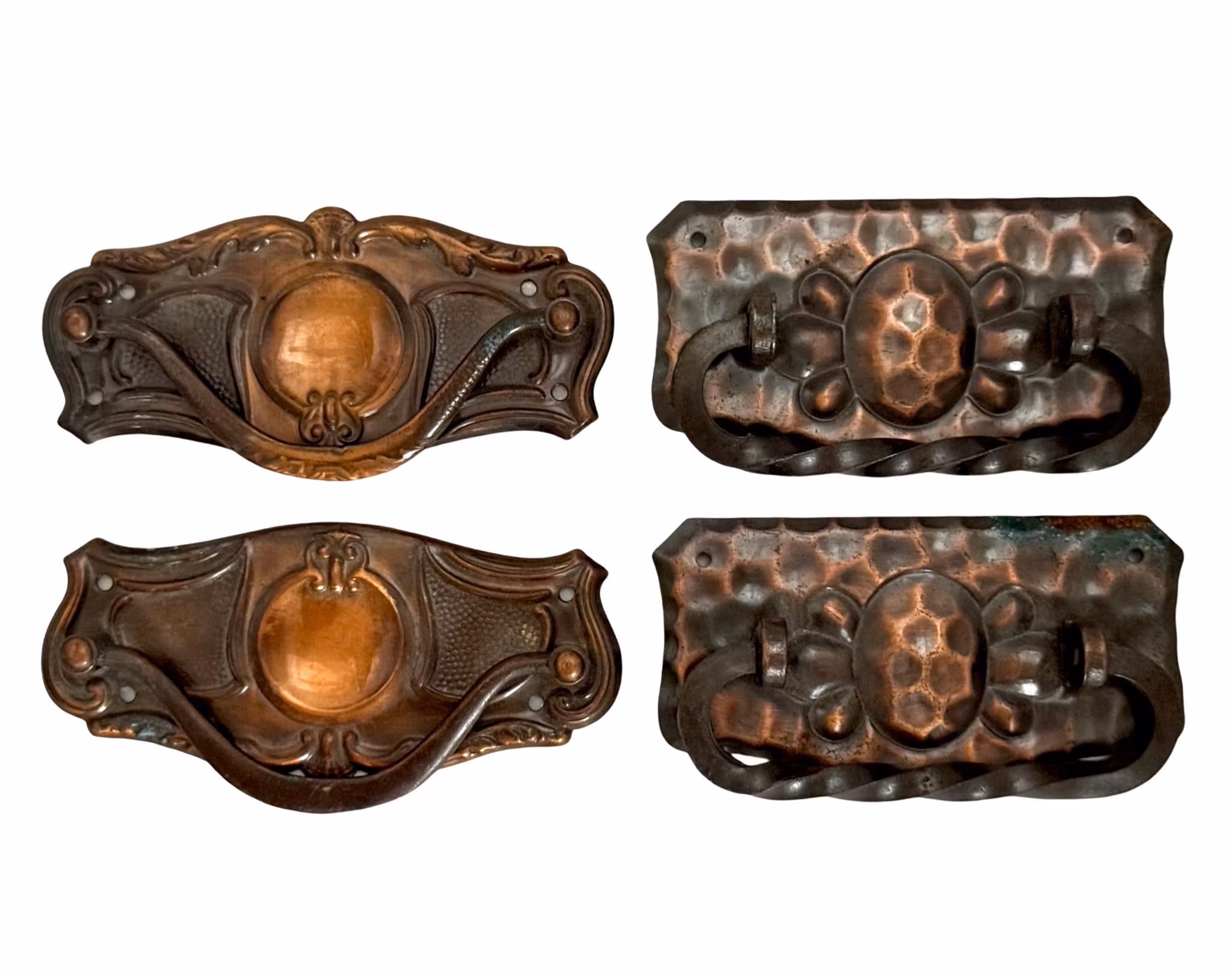 Dragfäste och nyckelfäste, Hammered koppar och Brons mm.