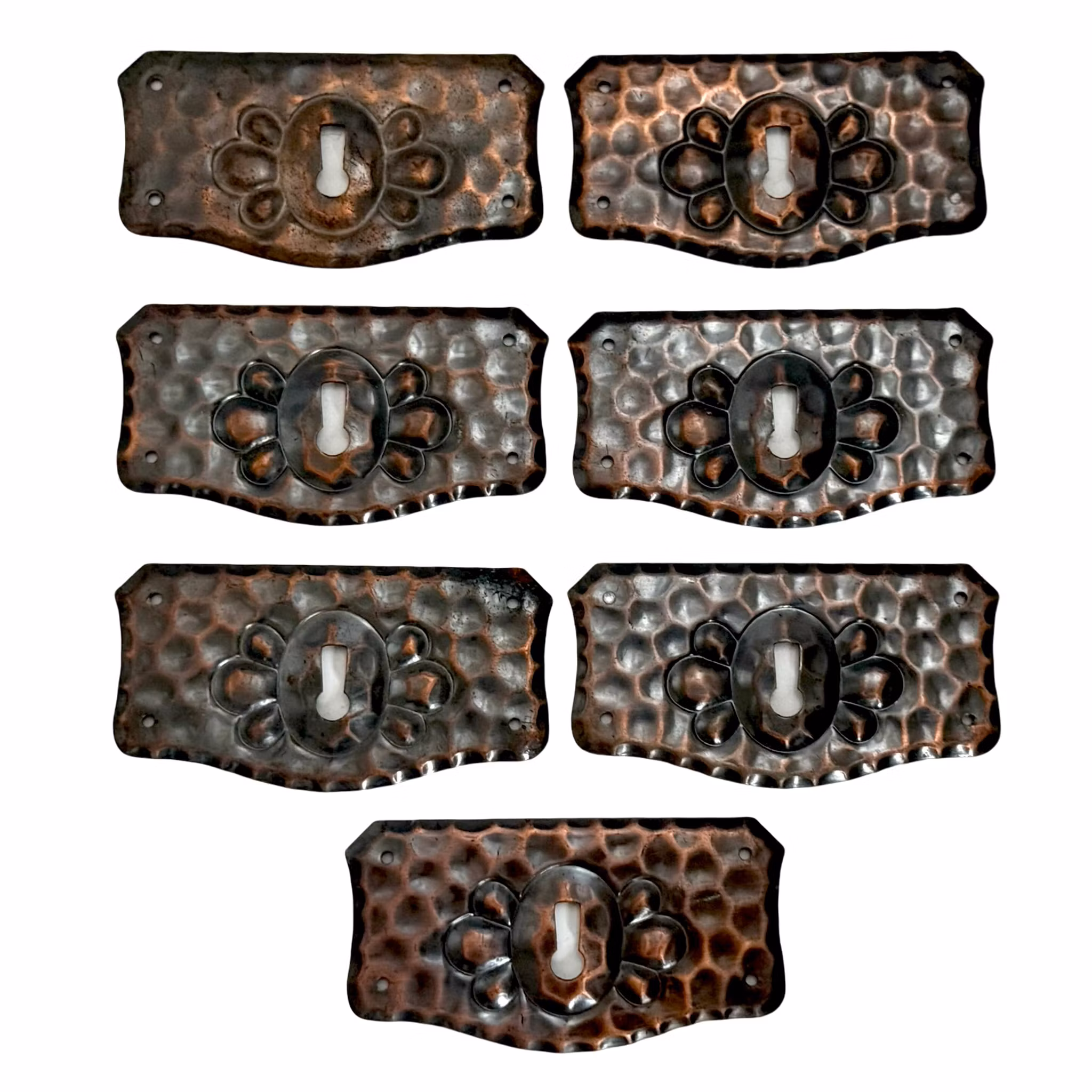 Dragfäste och nyckelfäste, Hammered koppar och Brons mm.