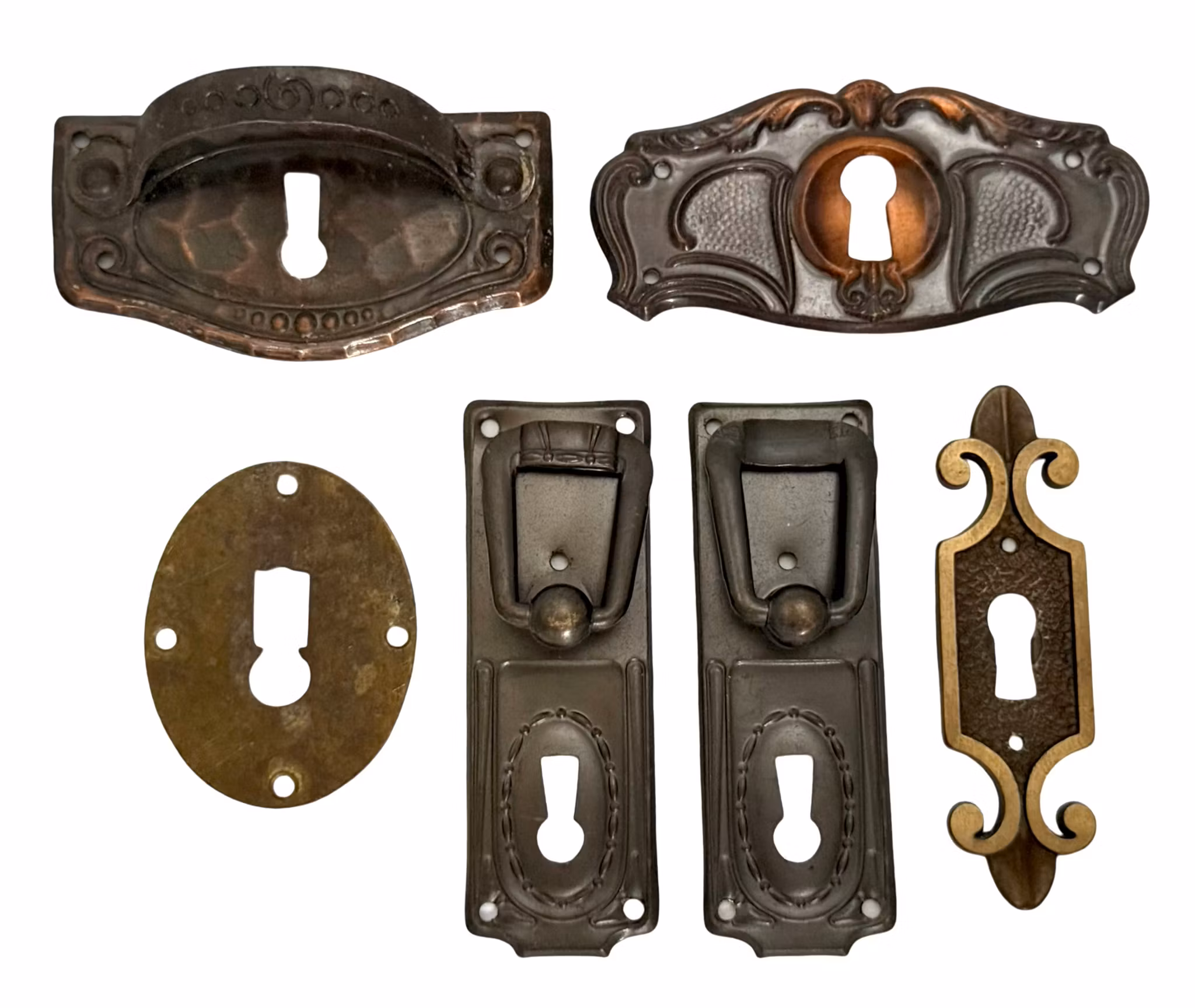 Dragfäste och nyckelfäste, Hammered koppar och Brons mm.